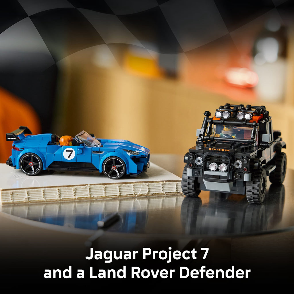 LEGO Speed Champions Jaguar Project 7 & Land Rover Defender - Building Toy for Boys & Girls, Ages 10+ - Toy Car for Kids - Detailed Features - Gift for Birthdays - 77264