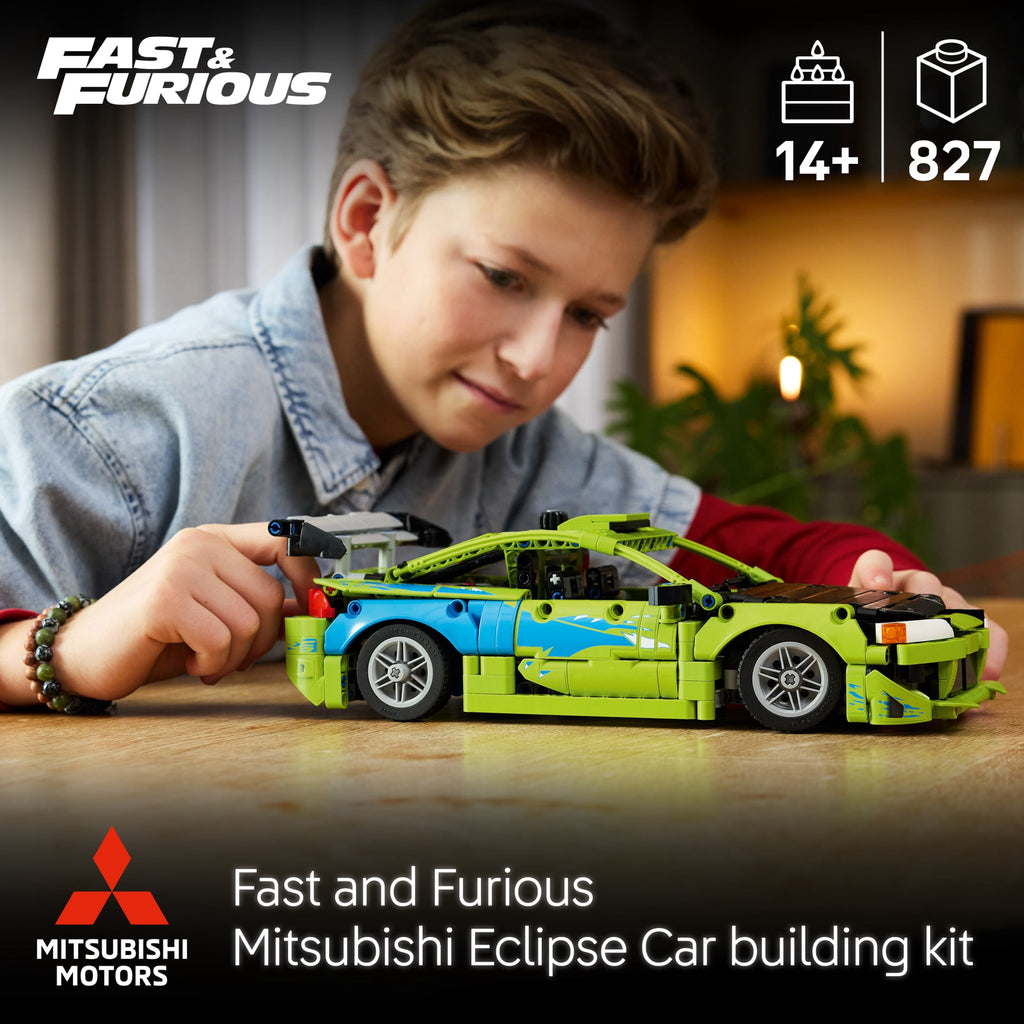 LEGO Technic Fast and Furious Mitsubishi Eclipse Car - Building Set for Teens, Ages 14+ - Collectible Model Car Kit for Fans - Detailed Features - Gift for Birthdays - 42229