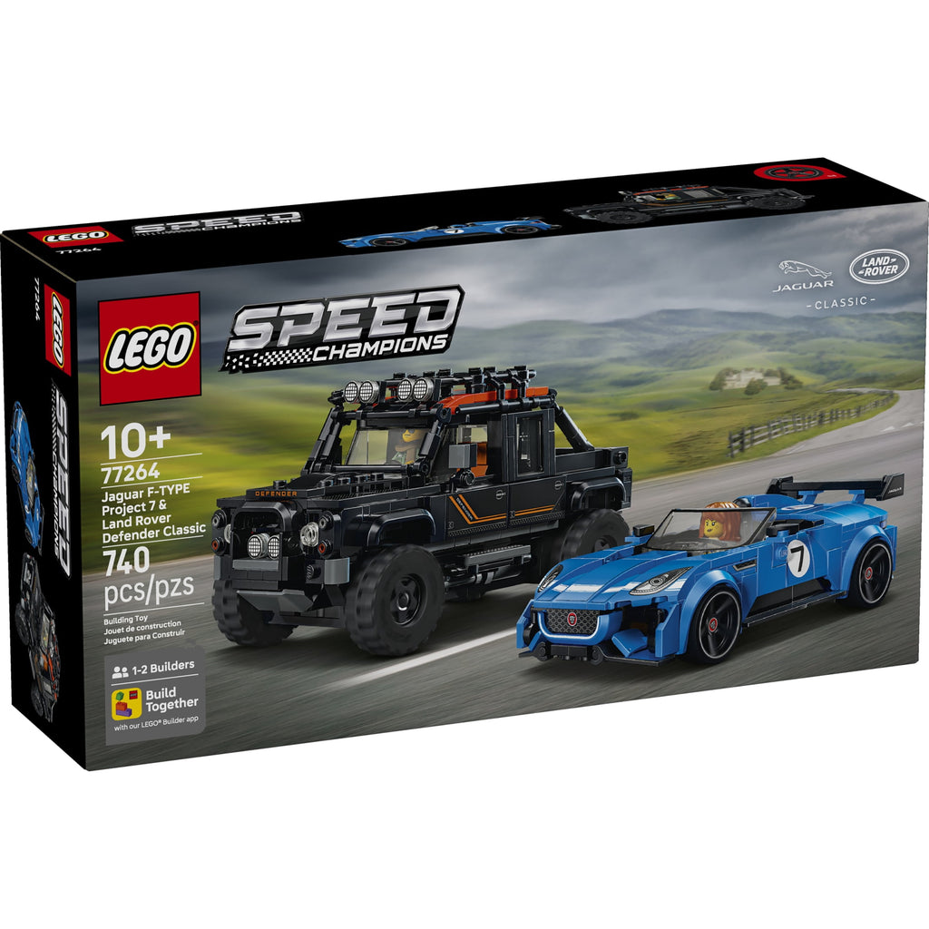 LEGO Speed Champions Jaguar Project 7 & Land Rover Defender - Building Toy for Boys & Girls, Ages 10+ - Toy Car for Kids - Detailed Features - Gift for Birthdays - 77264