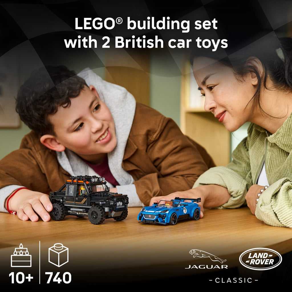 LEGO Speed Champions Jaguar Project 7 & Land Rover Defender - Building Toy for Boys & Girls, Ages 10+ - Toy Car for Kids - Detailed Features - Gift for Birthdays - 77264